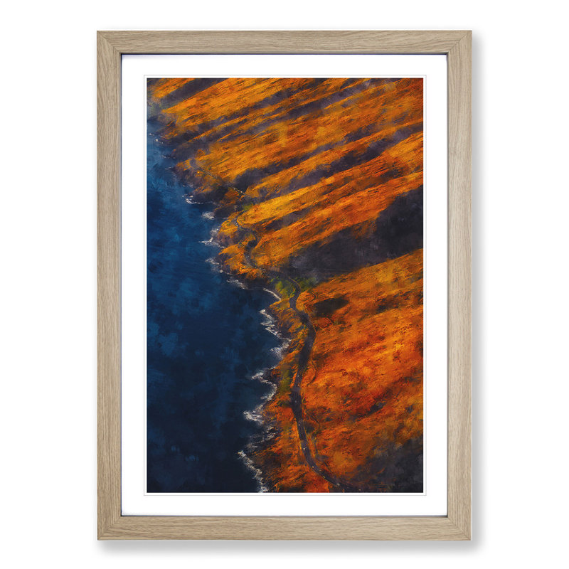 Maui Hawaii - Picture Frame Graphic Art, Oak Framed, 65cm H x 48cm W x 2cm D