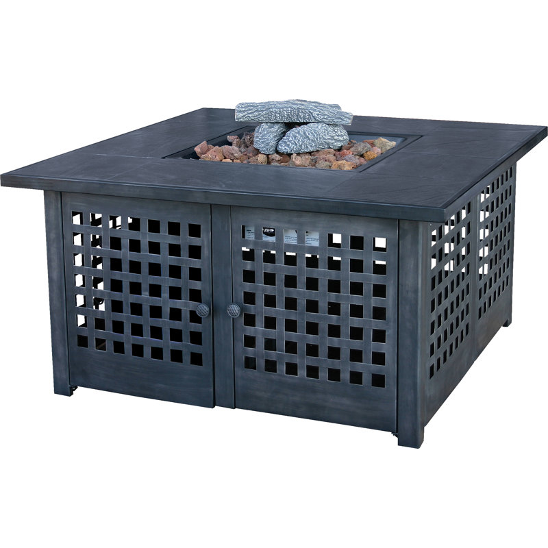 UniFlame Metal Propane Fire Pit Table