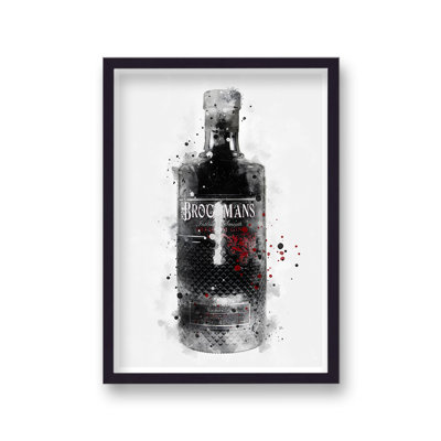 Gin Graphic Splash Brockmans Inspired by Vouvart - Single Picture Frame Print