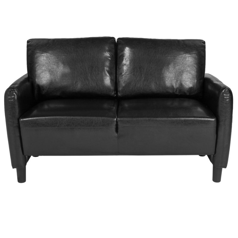 Causeuse Stellert, Similicuir noir