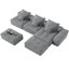 Canapé modulaire moderne capitonné de 6 pièces avec 6 coussins pour des combinaisons flexibles et un salon confortable-528581592