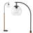 63 " Modern Adjustable swivel lamp Floor Lamp 1 Light Clear Bubble Glass Shade and Black Marble Base Solid Wood  Black Painted Metal Body For Living Room Bedroom Study