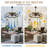 36 Inch 5-Blade Farmhouse Wagon Wheel Ceiling Fan with Lights, 6 Speeds Reversible Caged Ceiling Fan with Remote Fandelier Ceiling Fan