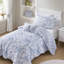 Ensembles de literie modernes, courtepointe simple en polyester doux, confort floral bleu