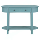 Elegant Retro Console Table With Curved Design & Smooth Glaze