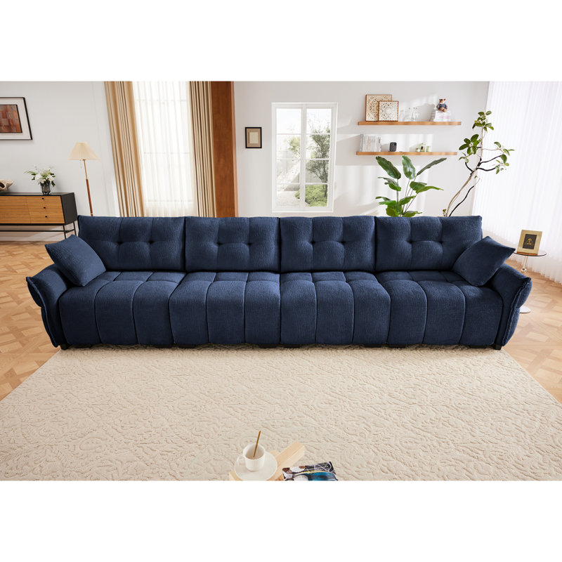 Canapé modulaire en chenille, Bleu