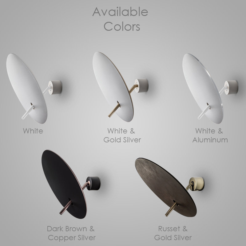Lua LED Dimmable Armed Sconce, Russet/Gold Silver