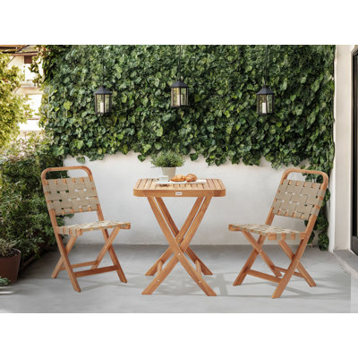 CALCIANO 2 - Person Acacia Wood Patio Dining Set with Square Table