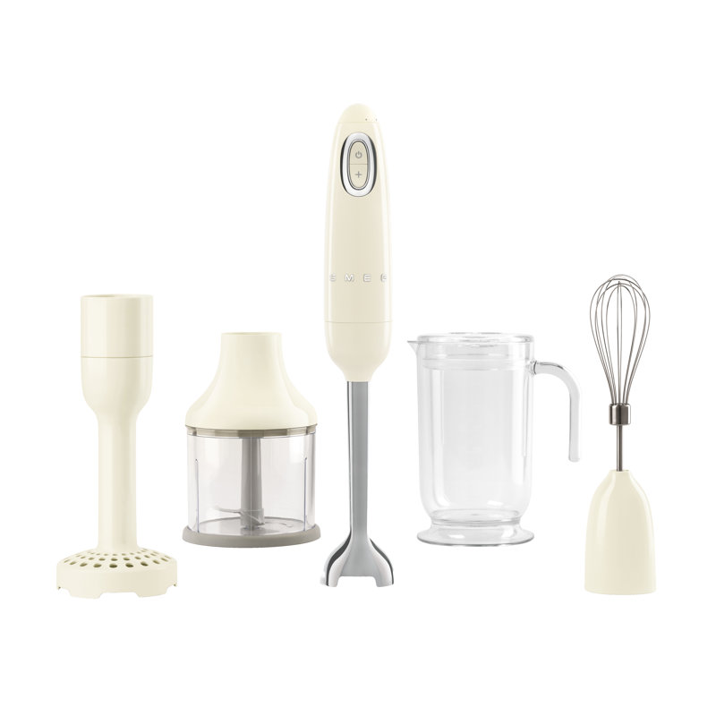 Mélangeur à main de style rétro avec accessoires des années 50 de SMEG, Crème