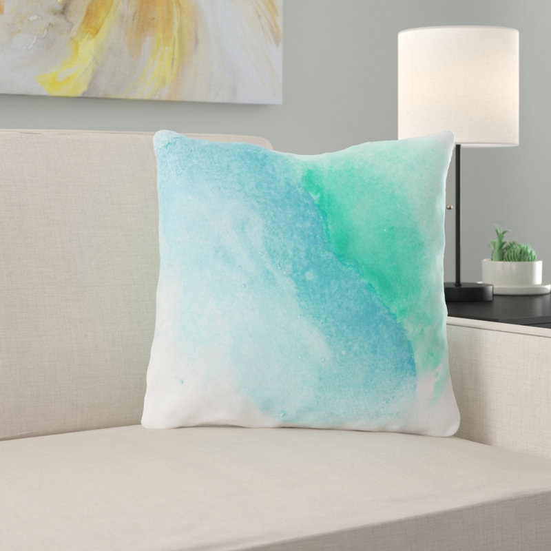 Coussin décoratif aquarelle , Microsuède, Intérieur