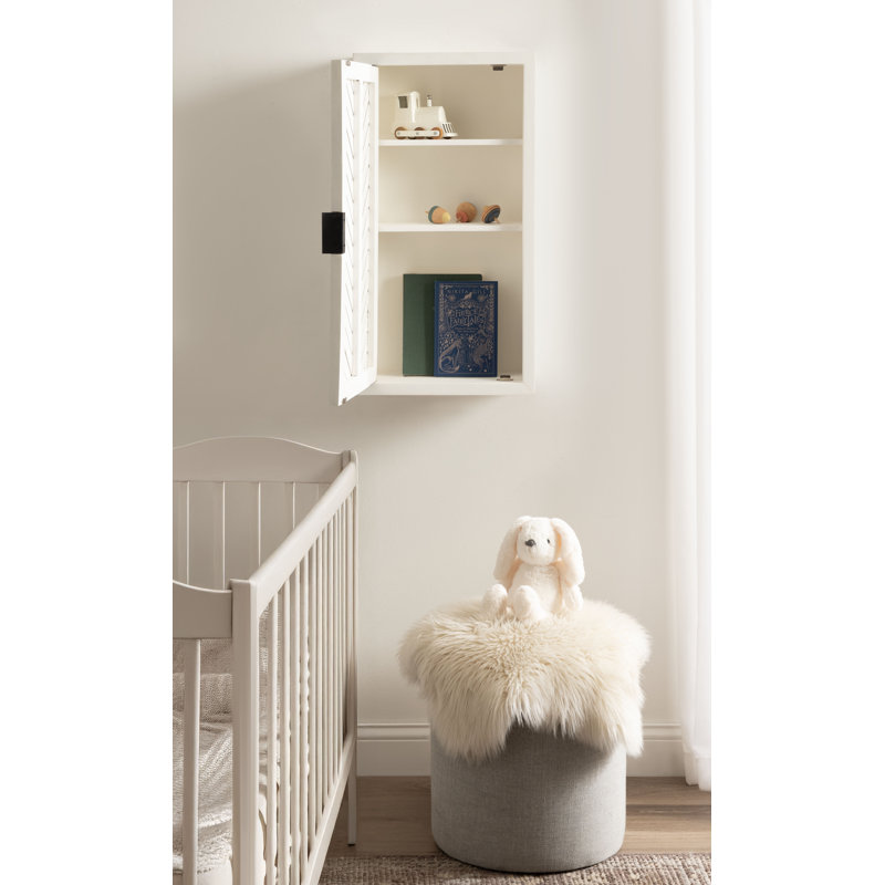 Mezzeta Mango Wood One-Door Bathroom Wall Cabinet, White