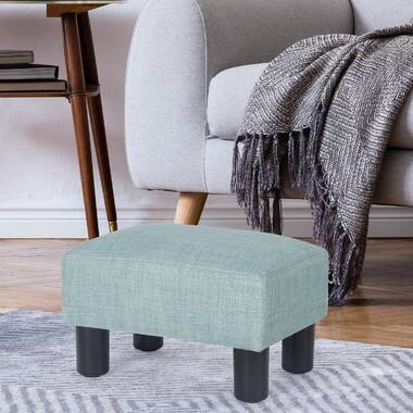 Small Rectangle Foot Stool Pu Leather Fabric Footrest Small Ottoman Stool  With N