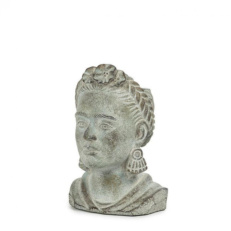 Pot de fleurs gris Lady Head, H 8 po x l 5 po x P 6,5 po