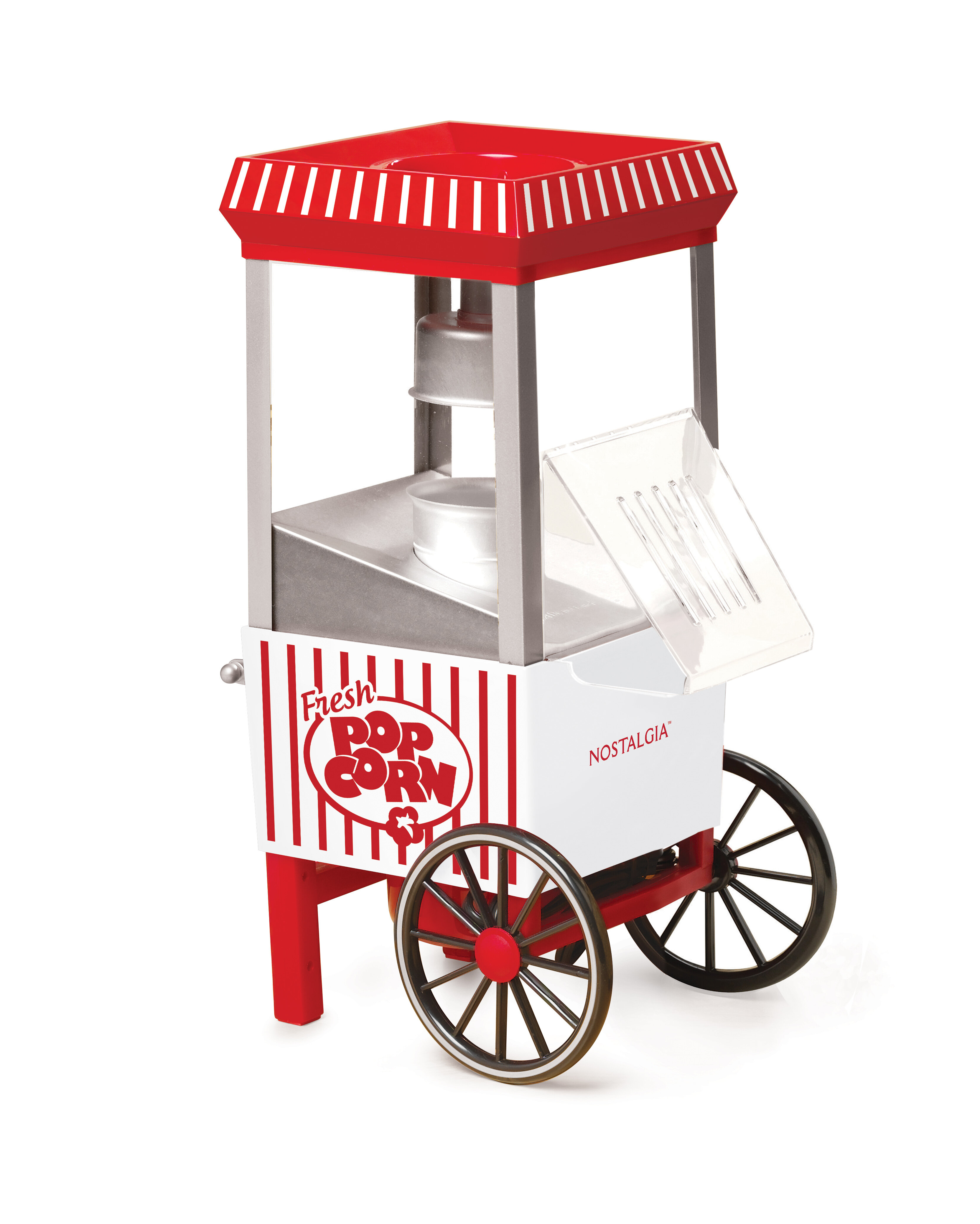 Nostalgia 2.5 oz Popcorn and Concession Cart, Makes 10 Cups, 48 in Tall,  Red/White, PC25RW 