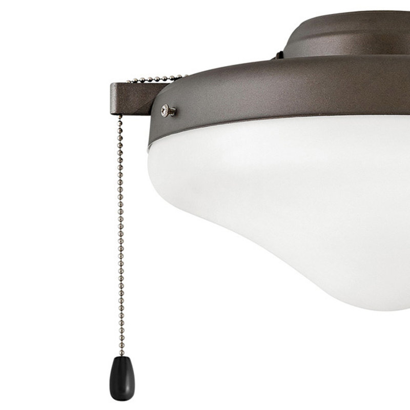 Glass Ceiling Fan Light Kit, Metallic Matte Bronze