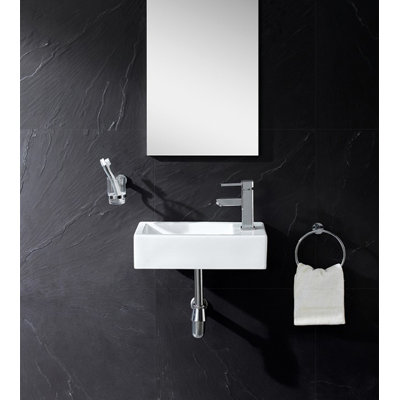 Vitreous 4.75" Tall White Vitreous China Wall Mount Bathroom Sink
