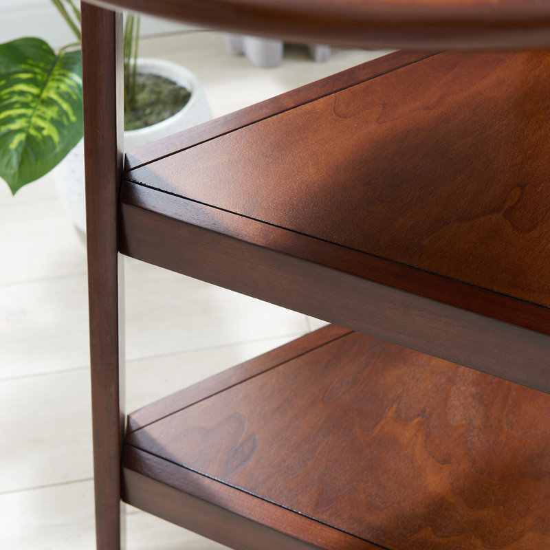 Table d'appoint avec rangement, Brun
