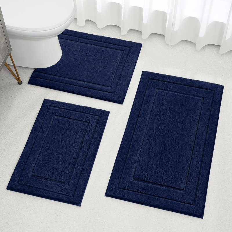 Tapis pour salle de bain Carnlougherin, Bleu marine