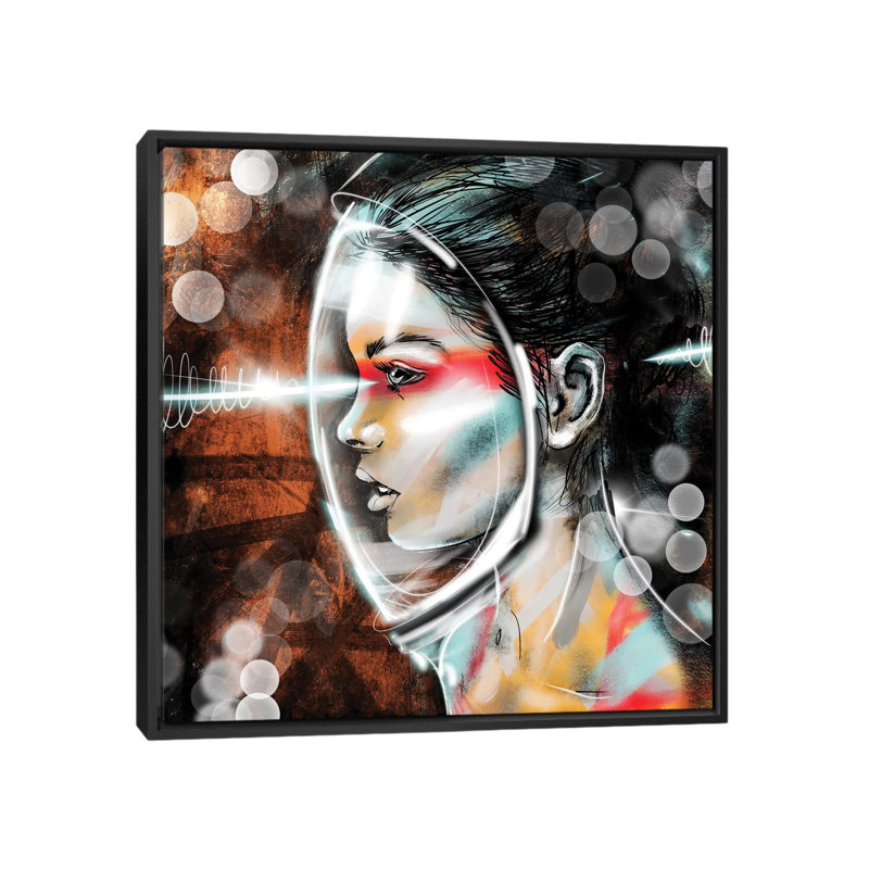 « repiquement pique iv », impression sur toile, H 18 po x l 18 po x P 1,5 po, Toile avec cadre noir, Pas de tapis