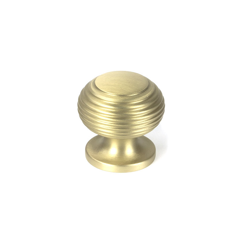 Beehive Cabinet Knob, Satin Brass, 1.18" Knob Diameter