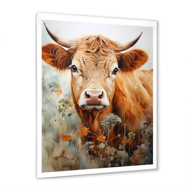 Champ de pétales de vache Kenderick II - impression, Cadre photo blanc, H 32 po x l 24 po x P 1,5 po