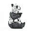 Statue Adam et ses amis, décoration en résine sauvage | 1 pièce | Panda assis