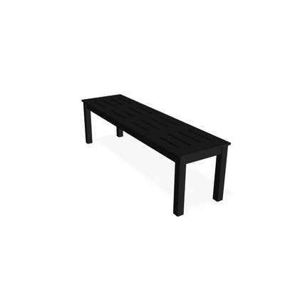 Banc plat Bazza avec assise en polymère de qualité marine et structure en aluminium