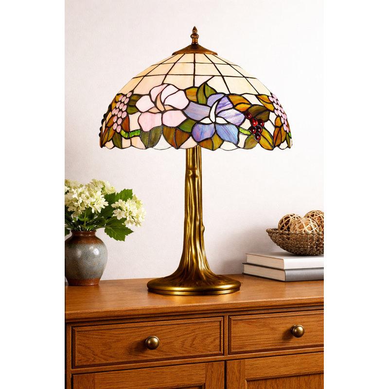 Carpentras 47cm Tiffany Style Coloured Glass Table Lamp