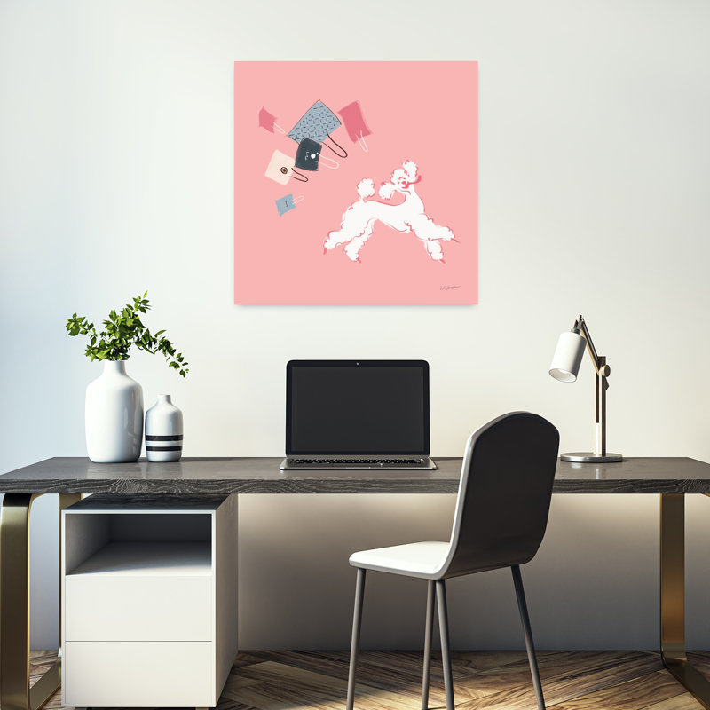 Art contemporain abstrait caniche, H 18 po x l 18 po