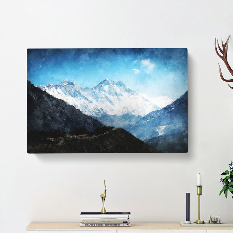 Mount Everest In Tibet And Nepal - Wrapped Canvas Painting, 35cm H x 50cm W x 3cm D