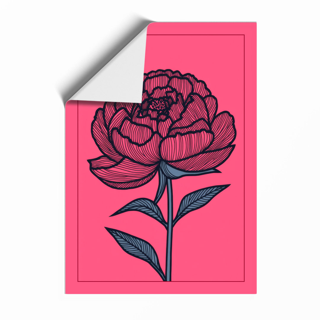 Peony in Ink Botanical - Framed Print