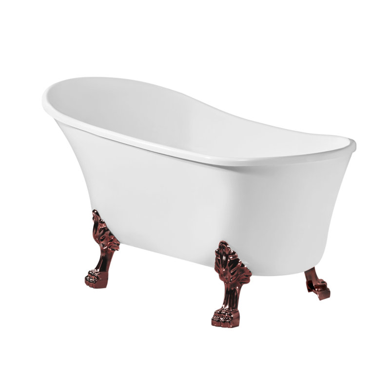 55" Streamline Clawfoot Soaking Acrylic Bathtub, Matte Oil Rubbed Bronze, Matte Oil Rubbed Bronze
