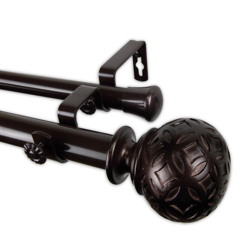 Tringle à rideaux double réglable 1 po Lebo, 28 po à 48 po, Bronze