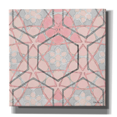 Pink And Gray Pattern 1 by Stellar Design Studio - Wrapped Canvas Painting