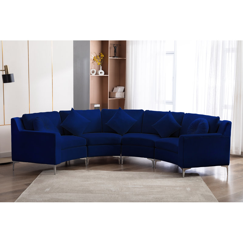 136 " Velvet Curved Seating Component