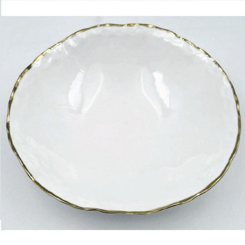 Plateau rond style libre en porcelaine blanche 8,75 "Simplicity Collection