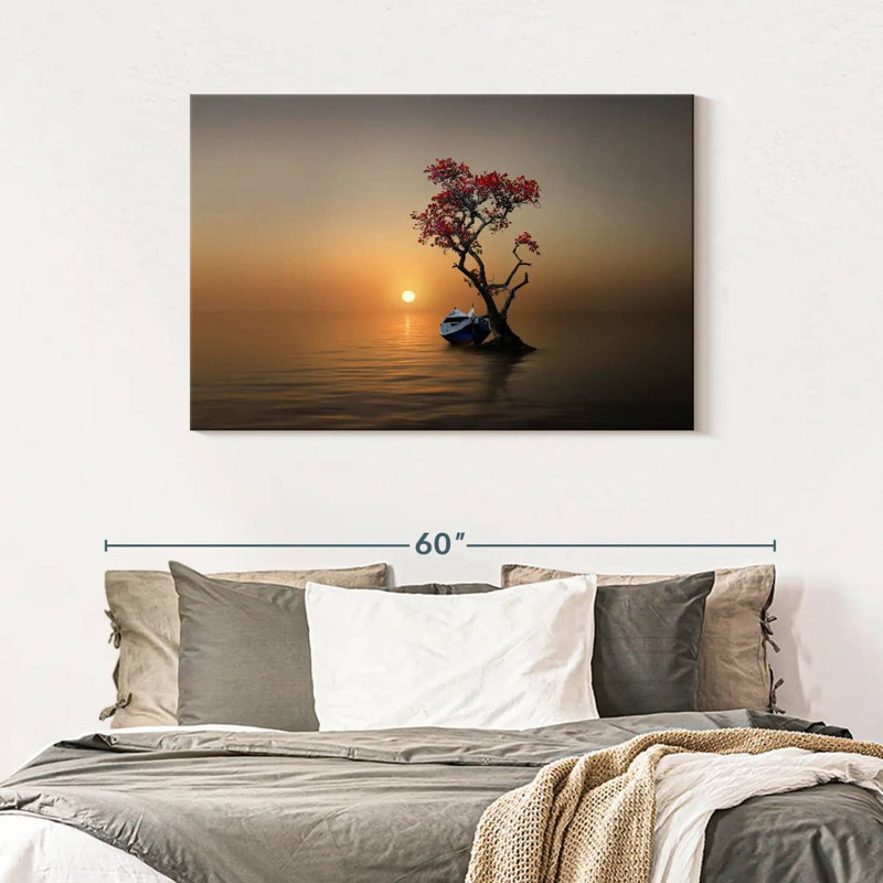Mehar Tree Moored Boat, 30" H x 45" W