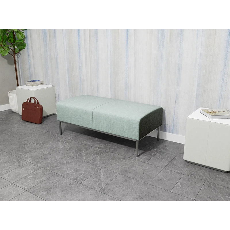 Banc de réception Darsey, Chambray écume de mer, Argent argent