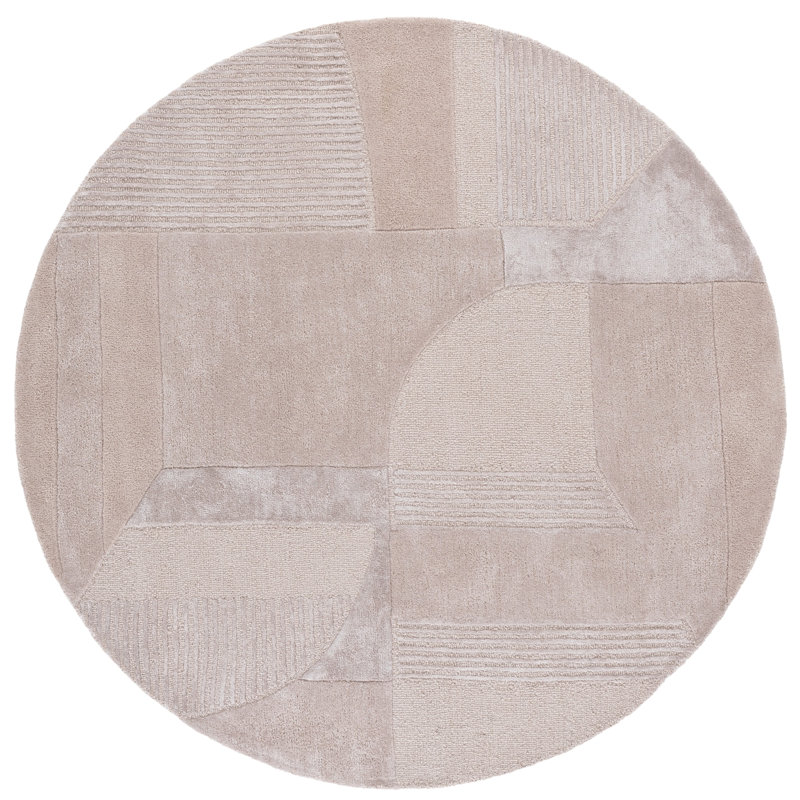 Fifth Avenue Hand Tufted Viscose,Wool, Cotton Geometric Indoor Rug, Round 6'