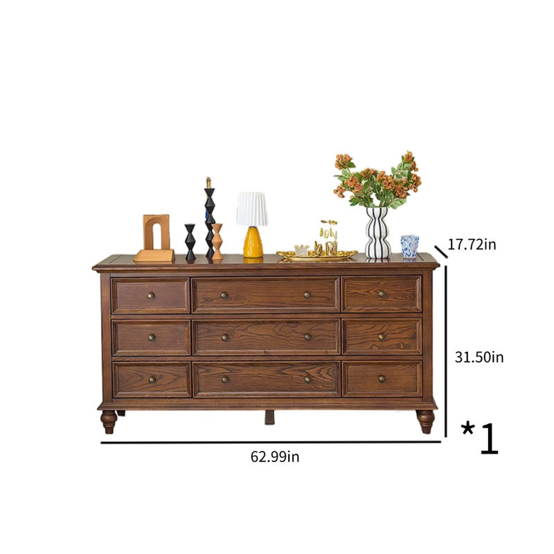 Vintage Living Room Accent Cabinet Solid Wood Accent Chest