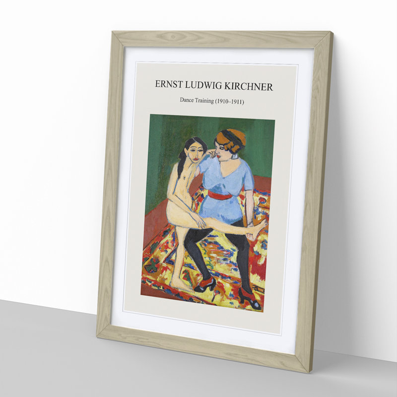 Dance Training by Ernst Ludwig Kirchner - Single Picture Frame Print, 48cm H x 36cm W x 2cm D, Oak Framed