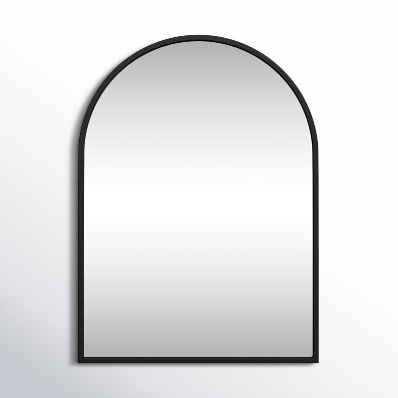 Sabine Metal Arch Wall Mirror, 30" x 22", Black