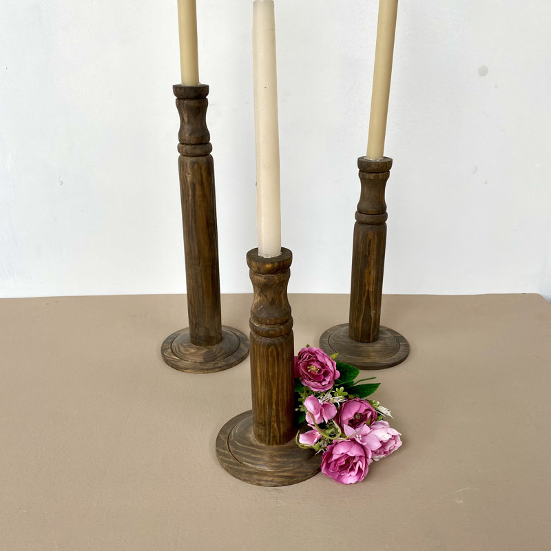 Bougeoir de table en bois 12 po H