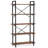 5-Tier Rustic Brown Industrial Metal Bookshelf Unit With X-Brackets For Enhanced Stability And Versatile Storage