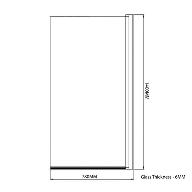 Clifton 78mm 780mm W x 1435mm H Pivot Semi-Frameless Tub Door with Glass
