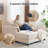 Upholstered Corduroy Lounge Sofa-1520154635