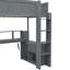 Lit mezzanine en bois avec bureau, tablettes multiples, DEL et station de charge-112706819