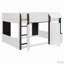 Lit mezzanine double avec maisonnette et rangement, lit en bois moderne pour enfants / adolescents-94588908