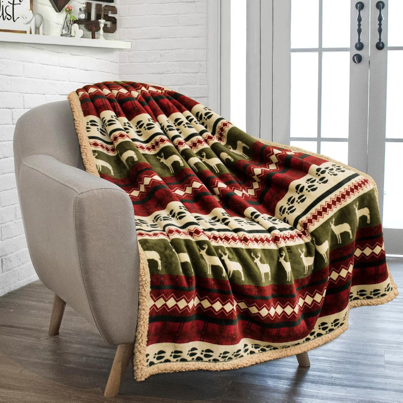 Jeté de Noël en molleton Sherpa