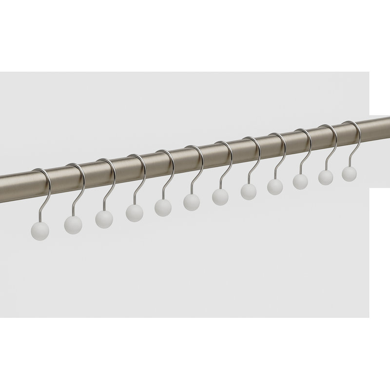 Polyresin Rust Resistant Shower Curtain Hook, White